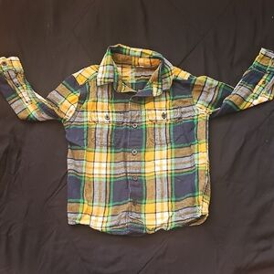Plaid Kids Shirt in Yellow and Green